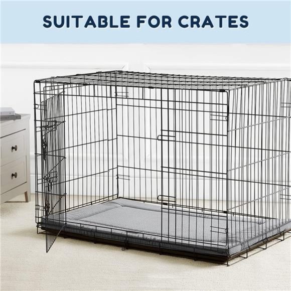 Dog Bed for Crate, High Resilience Foam Dog Crate Mat Kennel Pad with Soft Plush - Picture 5 of 7